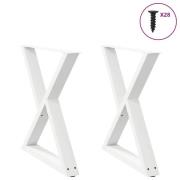 vidaXL Matbordsben 2 st vita 80x(72-73,3) cm stål