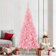 vidaXL Julgran med 300 LED-lampor med stativ Rosa 210 cm PVC