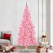 vidaXL Julgran med 300 LED-lampor med stativ Rosa 240 cm PVC