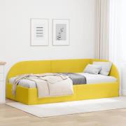 vidaXL Hörn Sängram med huvudgavel Gul 90 x 190 cm Sammet