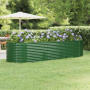 vidaXL Odlingslåda galvaniserat stål 322x100x68 cm grön
