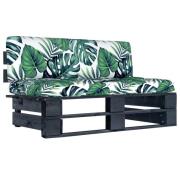 vidaXL Mittensektion till pallsoffa svart impregnerad furu