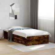 vidaXL Sängram med lådor rökfärgad ek 75x190 cm konstruerad trä