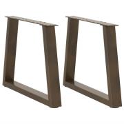 vidaXL Soffbordsben V-formade 2 st naturstål 70x(42-43,3) cm stål