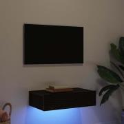 vidaXL TV-skåp med LED-lampor svart ek 60x35x15,5 cm