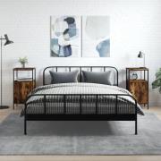 vidaXL Sängbord 2 st rökfärgad ek 41x31x80 cm konstruerat trä