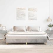 vidaXL Sängram utan madrass betonggrå 200x200 cm konstruerat trä