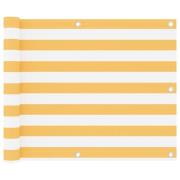 vidaXL Balkongskärm vit och gul 75x400 cm oxfordtyg