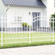 vidaXL Trädgårdsstängsel Vit 165 cm Pulverlackerad stål