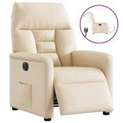 vidaXL Elektrisk reclinerfåtölj beige mikrofibertyg