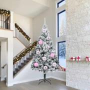 vidaXL Julprydnad Set 3 pcs Rosa Plast