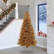 vidaXL Julgran med 300 LED-lampor med stativ Guld 240 cm PET