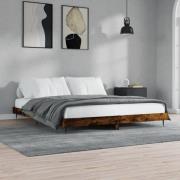 vidaXL Sängram utan madrass rökt ek 200x200 cm konstruerat trä
