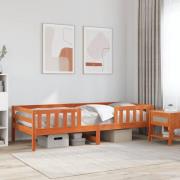 vidaXL Sängram utan madrass vaxbrun 75x190 cm massiv furu