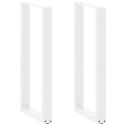 vidaXL Barbordsben U-formade 2 st vita 40x(100-101) cm stål