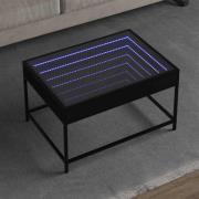 vidaXL Soffbord med Infinity LEDs svart 70x50x41 cm