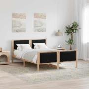 vidaXL Sängram med huvudgavel Svart 150 x 200 cm tyg