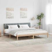 vidaXL Sängram Brun och ljusgrå 200 x 200 cm Massiv furu