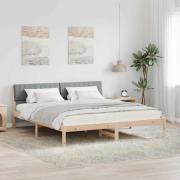 vidaXL Sängram Brun och ljusgrå 180 x 200 cm Massiv furu