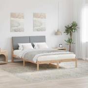 vidaXL Sängram Brun och ljusgrå 160 x 200 cm Massiv furu
