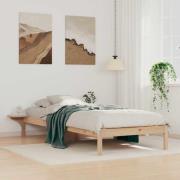 vidaXL Sängram med sidobord Naturfärg 80 x 220 cm Massiv furu