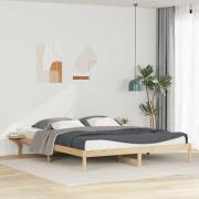 vidaXL Sängram med sidobord Naturfärg 180 x 220 cm Massiv furu