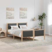 vidaXL Sängram brun och mörkgrå 135 x 190 cm Massiv furu