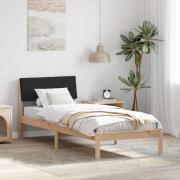 vidaXL Sängram med huvudgavel Brun och svart 80 x 200 cm Massiv furu
