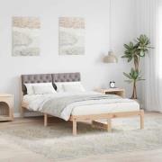 vidaXL Sängram med huvudgavel Brun och taupe 120 x 200 cm Massiv furu