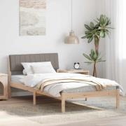 vidaXL Sängram med huvudgavel Brun och taupe 100 x 200 cm Massiv furu