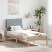 vidaXL Sängram med huvudgavel Brun 75 x 190 cm Massiv furu