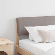 vidaXL Klädd sänggavel Taupe 200 cm Massiv furu