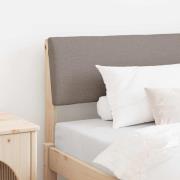 vidaXL Klädd sänggavel Taupe 90 cm Massiv furu