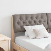 vidaXL Klädd sänggavel Taupe 150 cm Massiv furu