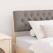 vidaXL Klädd sänggavel Taupe 100 cm Massiv furu