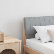 vidaXL Klädd sänggavel Ljusgrå 180 cm Massiv furu