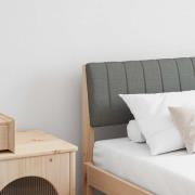 vidaXL Klädd sänggavel Mörkgrå 180 cm Massiv furu