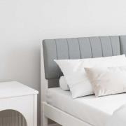 vidaXL Klädd sänggavel Ljusgrå 135 cm Massiv furu