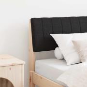 vidaXL Klädd sänggavel Svart 80 cm Massiv furu