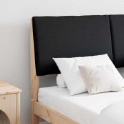 vidaXL Klädd sänggavel Svart 140 cm Massiv furu