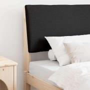 vidaXL Klädd sänggavel Svart 90 cm Massiv furu