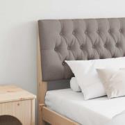 vidaXL Klädd sänggavel Taupe 200 cm Massiv furu