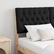 vidaXL Klädd sänggavel Svart 140 cm Massiv furu