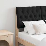vidaXL Klädd sänggavel Svart 120 cm Massiv furu