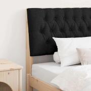 vidaXL Klädd sänggavel Svart 100 cm Massiv furu