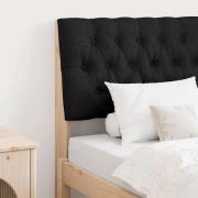 vidaXL Klädd sänggavel Svart 75 cm Massiv furu