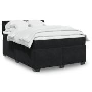 vidaXL Ramsäng med madrass svart 140x190 cm sammet