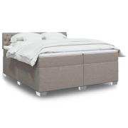 vidaXL Ramsäng med madrass taupe 200x200 cm tyg