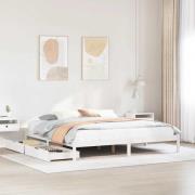 vidaXL Sängram utan madrass vit 180x200 cm massiv furu