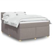 vidaXL Ramsäng med madrass taupe 140x190 cm tyg